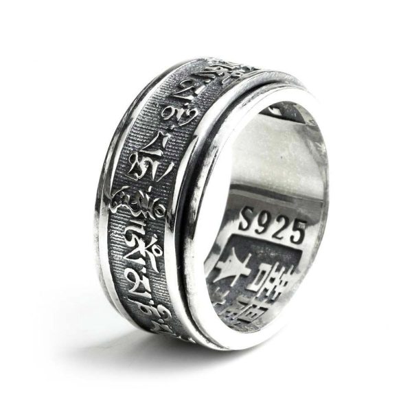 bague anti-stress argent om mani padme