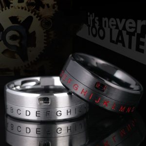 bague en argent alphabet zen