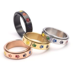 bague en argent chat