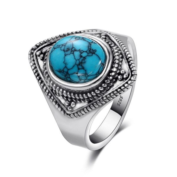 bague ethno argent turquoise