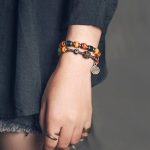 bracelet en cuivre avec verre de Murano