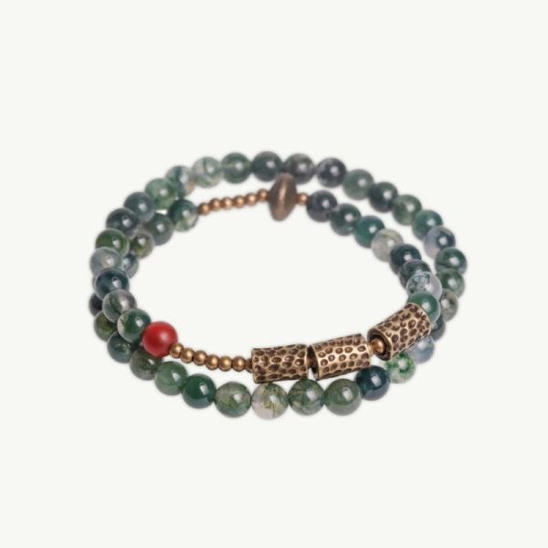bracelet en cuivre et pierre de mousse