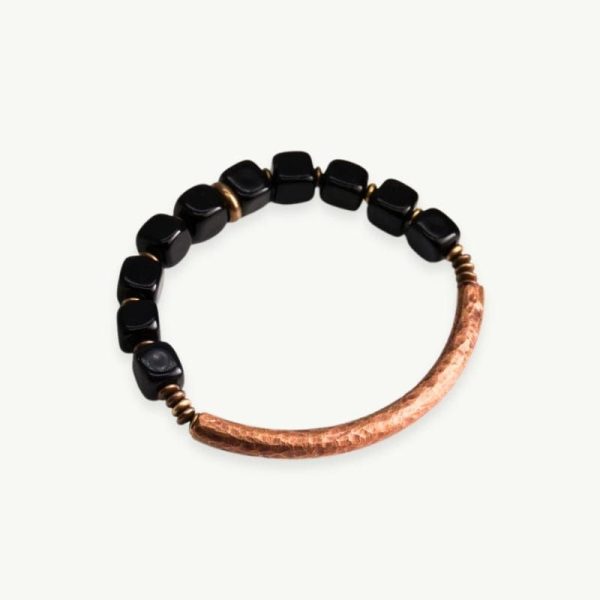 bracelet en obsidienne noire