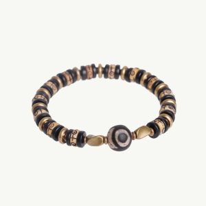 bracelet en os sculpté et bois d'ébène