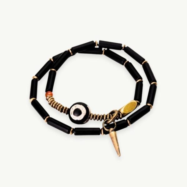 bracelet en perles d'agate noire