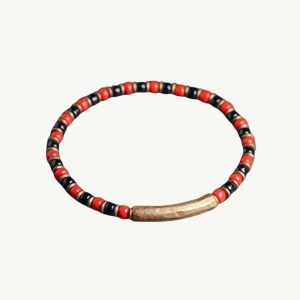 bracelet en perles de verre et cuivre