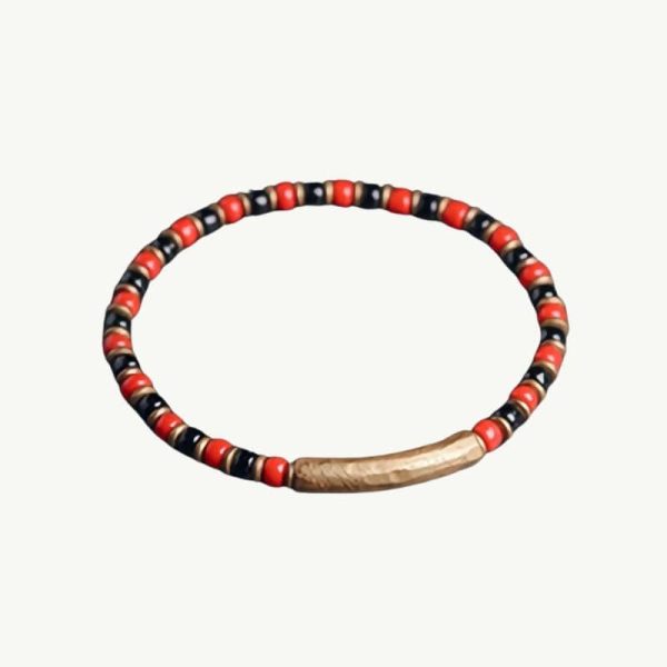 bracelet en perles de verre et cuivre