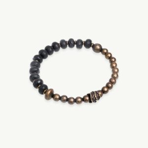 bracelet en pierre de lave et cuivre