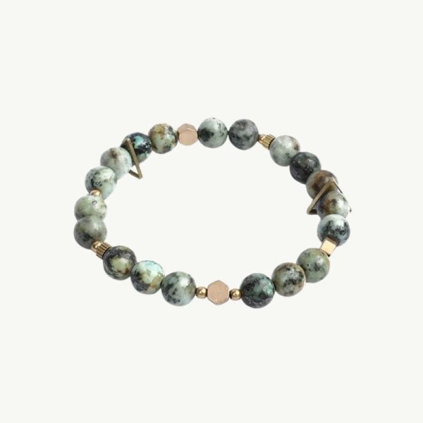 bracelet en pierres naturelles avec charme en cuivre