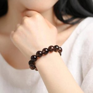 bracelet en quartz fumé anti-alcool