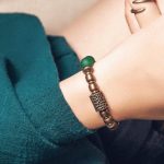 bracelet tibétain en agate verte