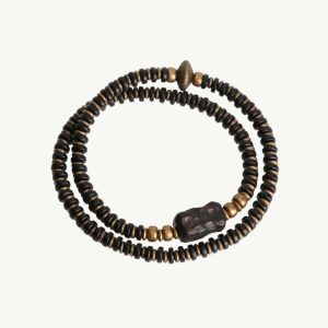 bracelet tibétain en bois d'ébène et cuivre
