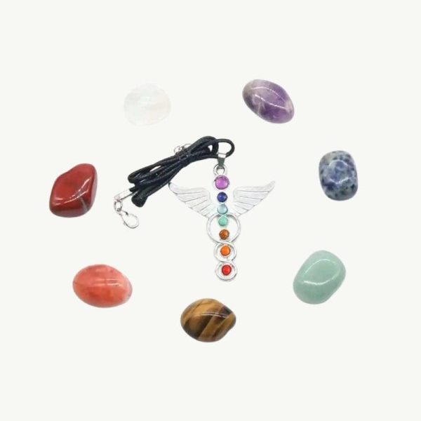 coffret cadeau collier pierres 7 chakras