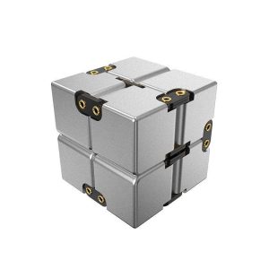 cube infini antistress métal argent