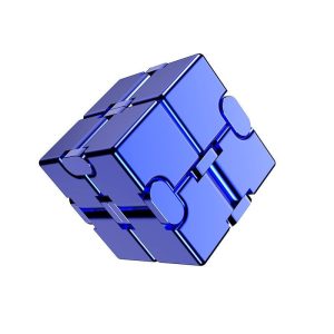 cube infini antistress métal bleu