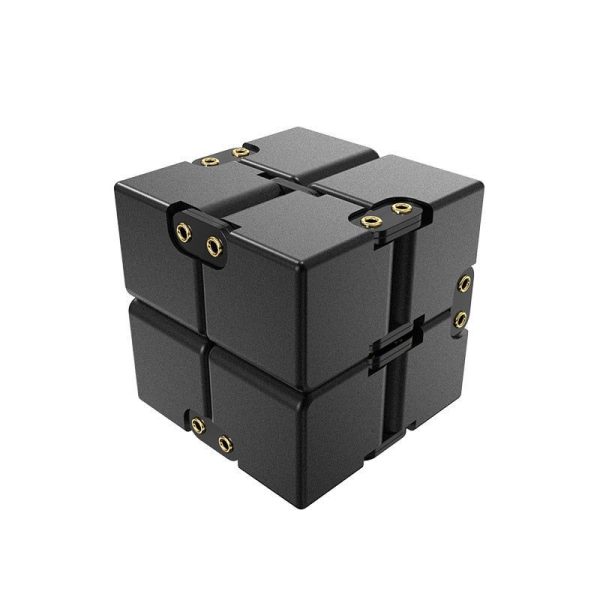 cube infini antistress métal noir